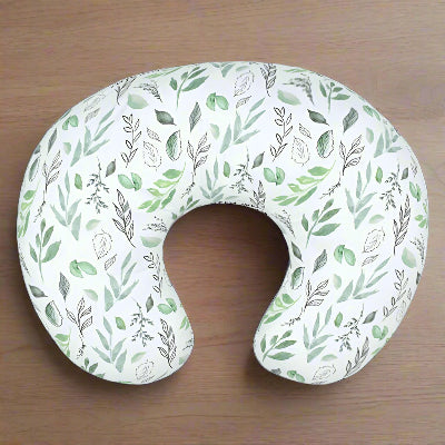 Housse coussin allaitement motif feuilles 1