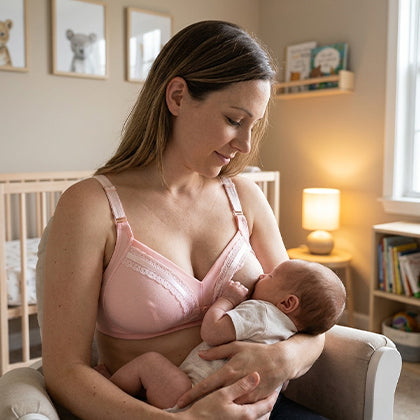 Maman porte soutien gorge d'allaitement Doucebra bébé tète