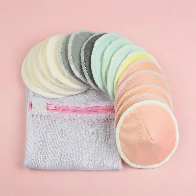 coussinet d'allaitement lavable Nuacous et le sac de lavage