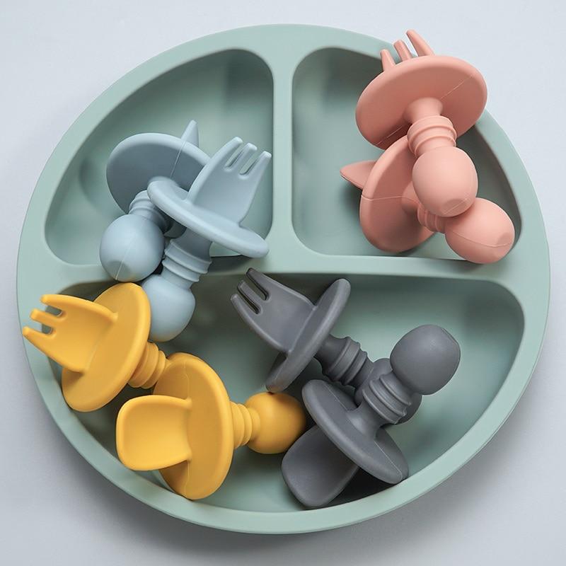 CuttieSpoon™ | Cuillère et fourchette pour bébé | Maman - Mon poupon et moi