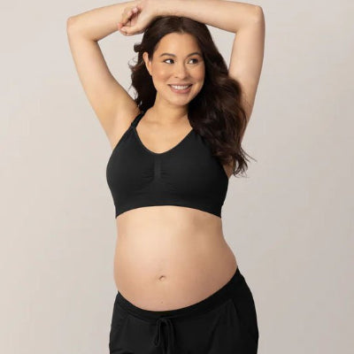 Maman portant soutien gorge allaitement bicosu noir